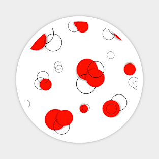 Geometric Circle Red Magnet